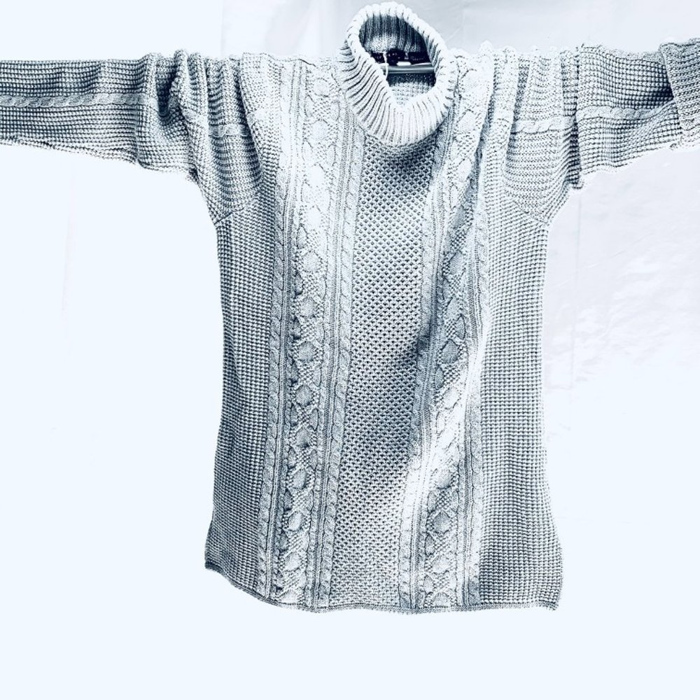 Jeanne Pierre Gray Cable Knit Sweater NWOT